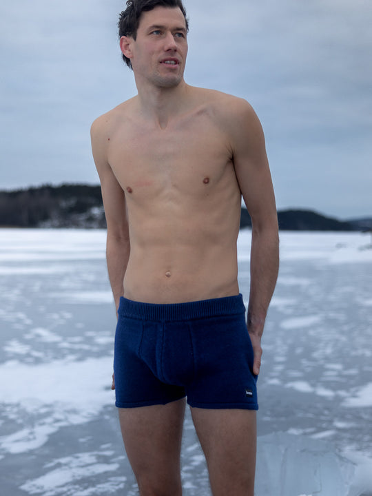Ull-Badeshorts til Herre – Midnattsblå