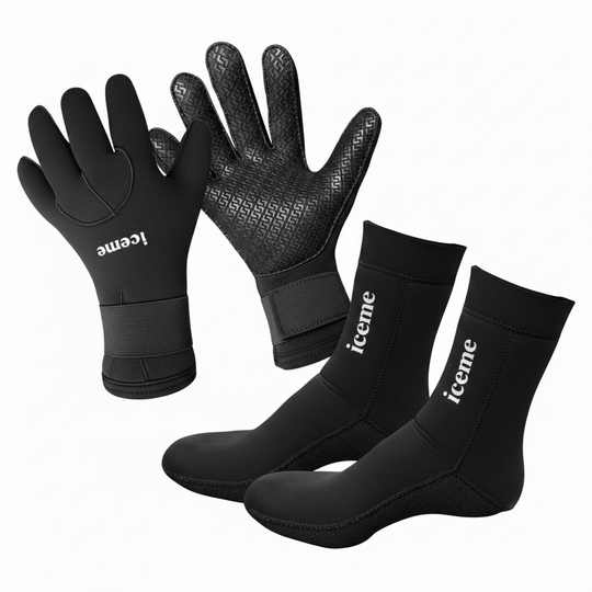 Isbadekit: hansker og sokker - Sorte